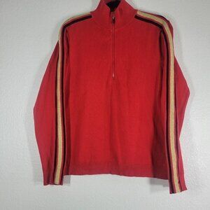 Lauren Ralph Lauren Track Sweater Women XL  Activewear Red Gold Racer Stripe